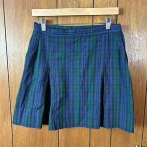 Schoolbelles Plaid Pleated Skirt Blue Green Girls Uniform Mini Skirt‎ Academia